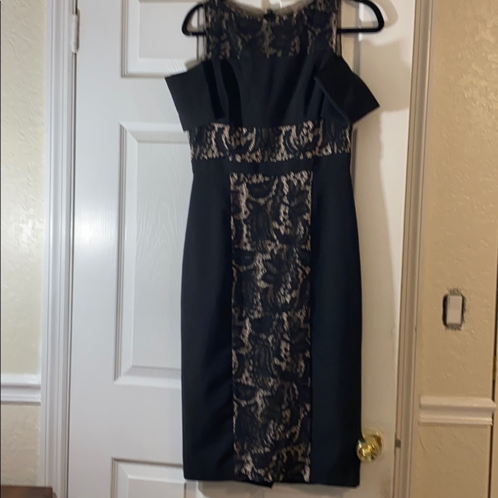 Maggy London Black Lace MIDI Dress